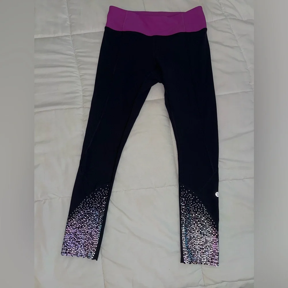 Lululemon tight stuff reflective tight grape black tender violet purple - Picture 10 of 15